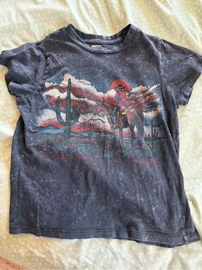 Blue Graphic Western Cowboy Tee for Kids